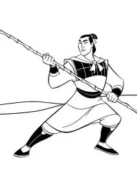 Fisă de colorat cu Mulan de colorat p105