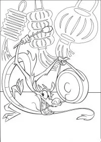 Fisă de colorat cu Mulan de colorat p16