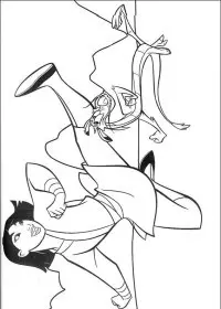 Fisă de colorat cu Mulan de colorat p18