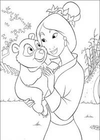 Fisă de colorat cu Mulan de colorat p22