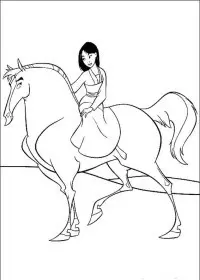 Fisă de colorat cu Mulan de colorat p25