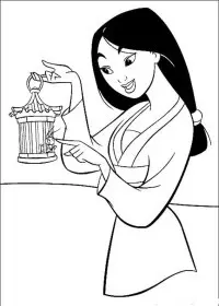 Fisă de colorat cu Mulan de colorat p26
