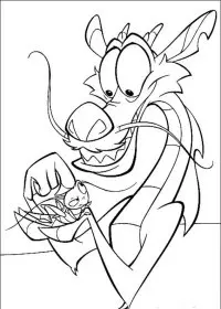 Fisă de colorat cu Mulan de colorat p28