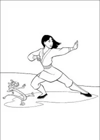 Fisă de colorat cu Mulan de colorat p29