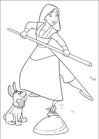 Fisă de colorat cu Mulan de colorat p30