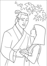 Fisă de colorat cu Mulan de colorat p32