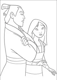 Fisă de colorat cu Mulan de colorat p36