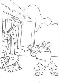 Fisă de colorat cu Mulan de colorat p40