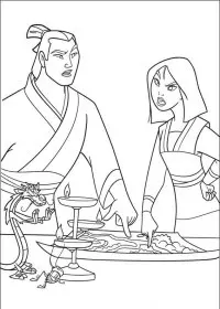 Fisă de colorat cu Mulan de colorat p42