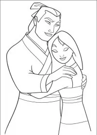 Fisă de colorat cu Mulan de colorat p43