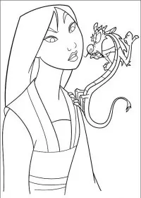 Fisă de colorat cu Mulan de colorat p46