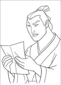 Fisă de colorat cu Mulan de colorat p47