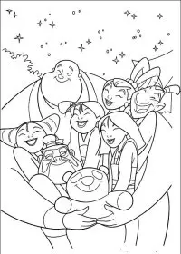 Fisă de colorat cu Mulan de colorat p50