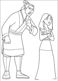 Fisă de colorat cu Mulan de colorat p52