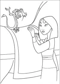 Fisă de colorat cu Mulan de colorat p53