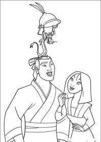 Fisă de colorat cu Mulan de colorat p62