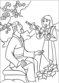 Fisă de colorat cu Mulan de colorat p63