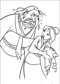 Fisă de colorat cu Mulan de colorat p67