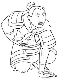 Fisă de colorat cu Mulan de colorat p83
