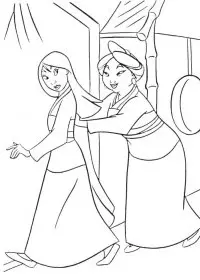 Fisă de colorat cu Mulan de colorat p87