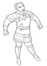 Fisă de colorat cu Mulan de colorat p91