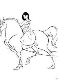 Fisă de colorat cu Mulan de colorat p94