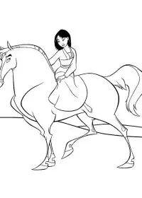 Fisă de colorat cu Mulan de colorat p95