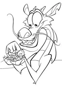 Fisă de colorat cu Mulan de colorat p97