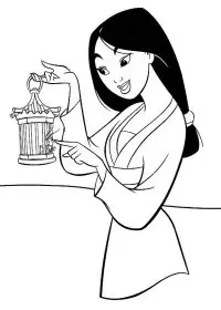 Fisă de colorat cu Mulan de colorat p99