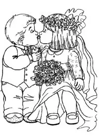 Fisă de colorat cu Nunta de colorat p20