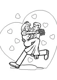 Fisă de colorat cu Nunta de colorat p25