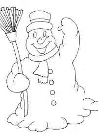 Fisă de colorat cu Om de zapada de colorat p03