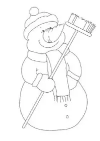 Fisă de colorat cu Om de zapada de colorat p07