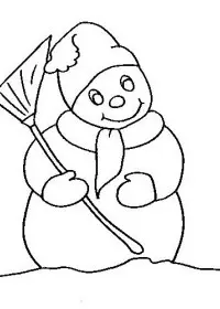 Fisă de colorat cu Om de zapada de colorat p09