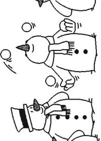 Fisă de colorat cu Om de zapada de colorat p10