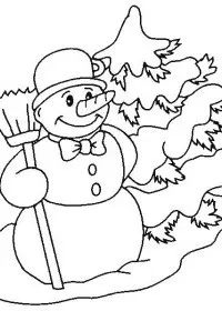 Fisă de colorat cu Om de zapada de colorat p14