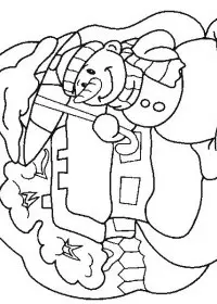 Fisă de colorat cu Om de zapada de colorat p16