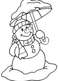 Fisă de colorat cu Om de zapada de colorat p17