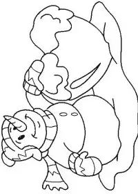 Fisă de colorat cu Om de zapada de colorat p18