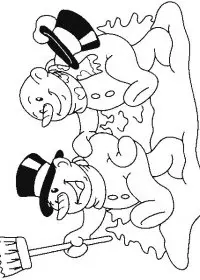 Fisă de colorat cu Om de zapada de colorat p19