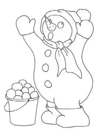 Fisă de colorat cu Om de zapada de colorat p22