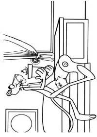 Fisă de colorat cu Pantera roz de colorat p03