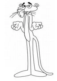 Fisă de colorat cu Pantera roz de colorat p04