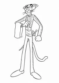 Fisă de colorat cu Pantera roz de colorat p11