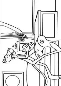 Fisă de colorat cu Pantera roz de colorat p13