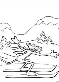 Fisă de colorat cu Pantera roz de colorat p14