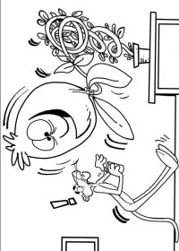 Fisă de colorat cu Pantera roz de colorat p15