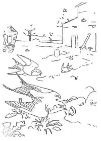 Fisă de colorat cu Pasari de colorat p45