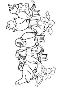 Fisă de colorat cu Pasari de colorat p75