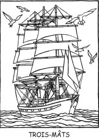 Fisă de colorat cu Pe mare de colorat p06